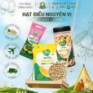 Hạt Điều Nguyên Vị Bà Tư Bình Phước 200g - 65g - 30g Giòn rụm, béo bùi tự nhiên – rang củi truyền thống
