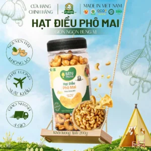 Hạt Điều Phô Mai Bà Tư Bình Phước 200g – Giòn tan, béo ngậy, bùng vị phô mai thơm ngon