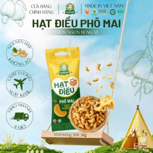 Hạt Điều Phô Mai Bà Tư Bình Phước 30g – Giòn Tan Béo Ngậy, Thơm Lừng Vị Phô Mai Cao Cấp
