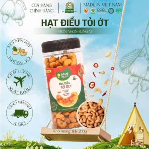 Hạt Điều Tỏi Ớt Bà Tư Bình Phước 200g – Cay Nồng Đậm Đà, Giòn Tan Từng Hạt, Rang Củi Thủ Công Chính Gốc