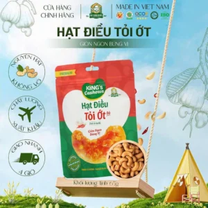 Hạt Điều Tỏi Ớt Bà Tư Bình Phước 65g – Cay Nồng Đậm Đà, Giòn Rụm Từng Hạt – Gói Trung Siêu Tiện Lợi