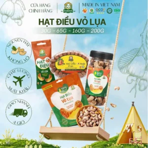 Hạt Điều Vỏ Lụa Bà Tư Bình Phước 205g | 65g | 30g – Giòn Bùi Mộc Mạc, Hương Khói Củi