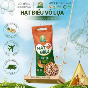 Hạt Điều Vỏ Lụa Bà Tư Bình Phước 30g – Giòn Bùi Tự Nhiên, Đậm Đà Hương Rang Củi