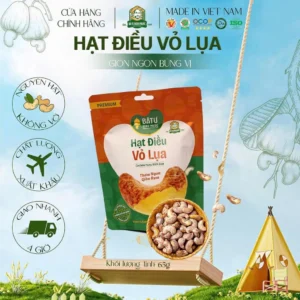 Hạt Điều Vỏ Lụa Bà Tư Bình Phước 65G – Giòn Bùi Tự Nhiên, Đậm Đà Hương Rang Củi