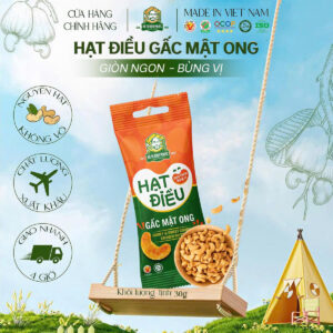 Hạt Điều Gấc Mật Ong Bà Tư Bình Phước 30g – Ngọt thanh – Giòn bùi – Màu sắc bắt mắt tự nhiên