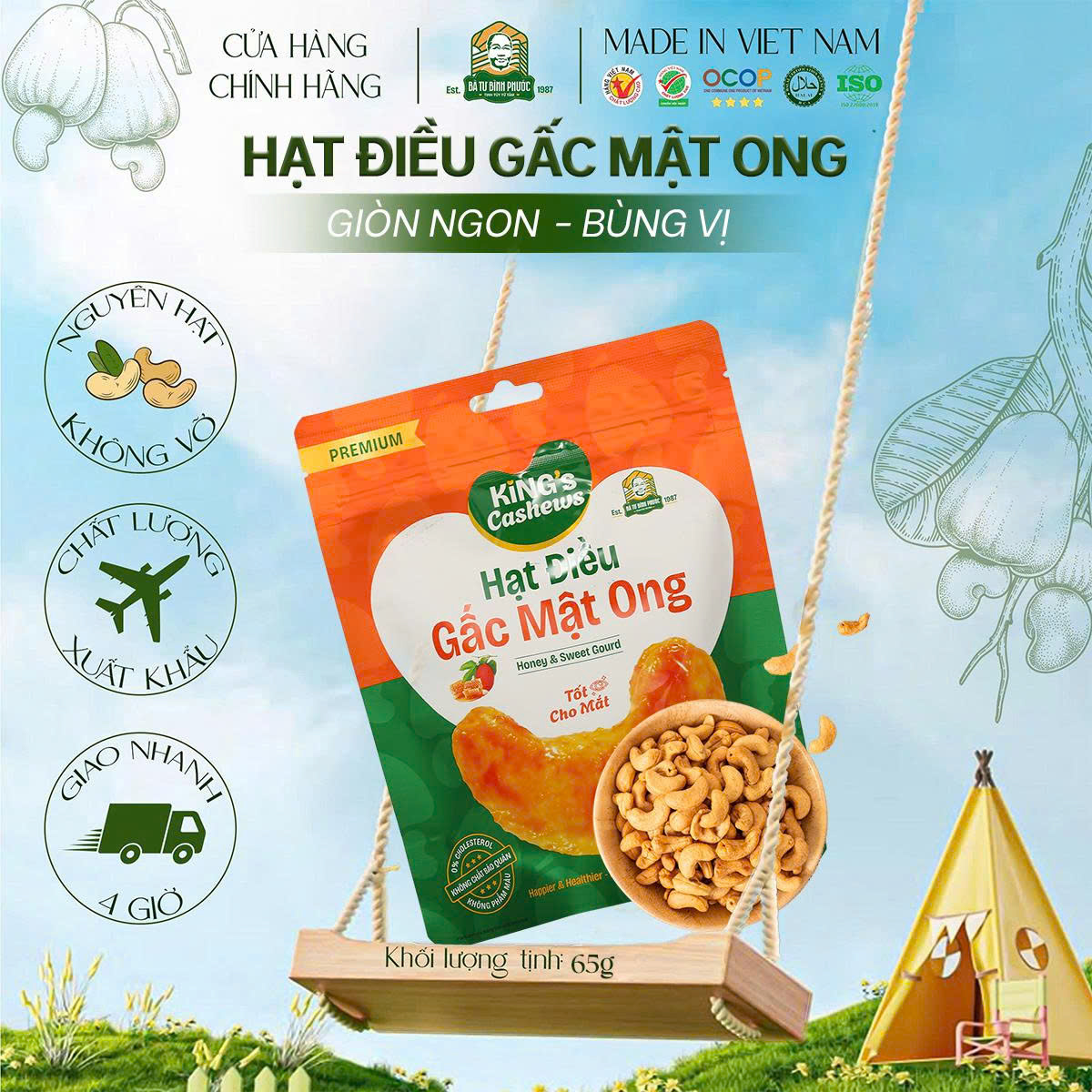 hạt điều gấc mật ong